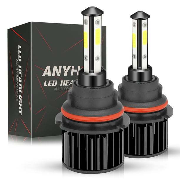 4-sides 9007 LED Headlight Bulbs Kit 6000K White High Low Beam Light Bulb CREE